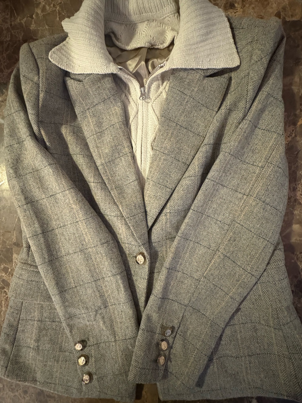 Evereve Herringbone Windowpane Blazer
